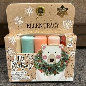 NIB Ellen Tracy Lip Balm Holiday Set 5 Pack